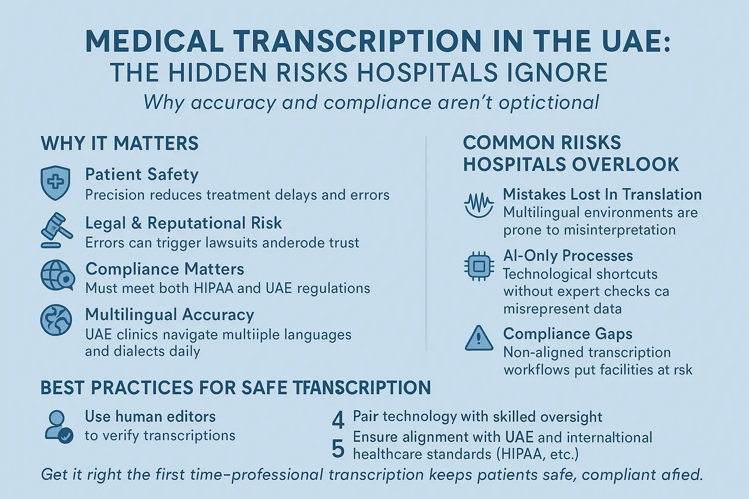Medical Transcription in the UAE The Hidden Risks Hospitals Ignore and How to Avoid Them
