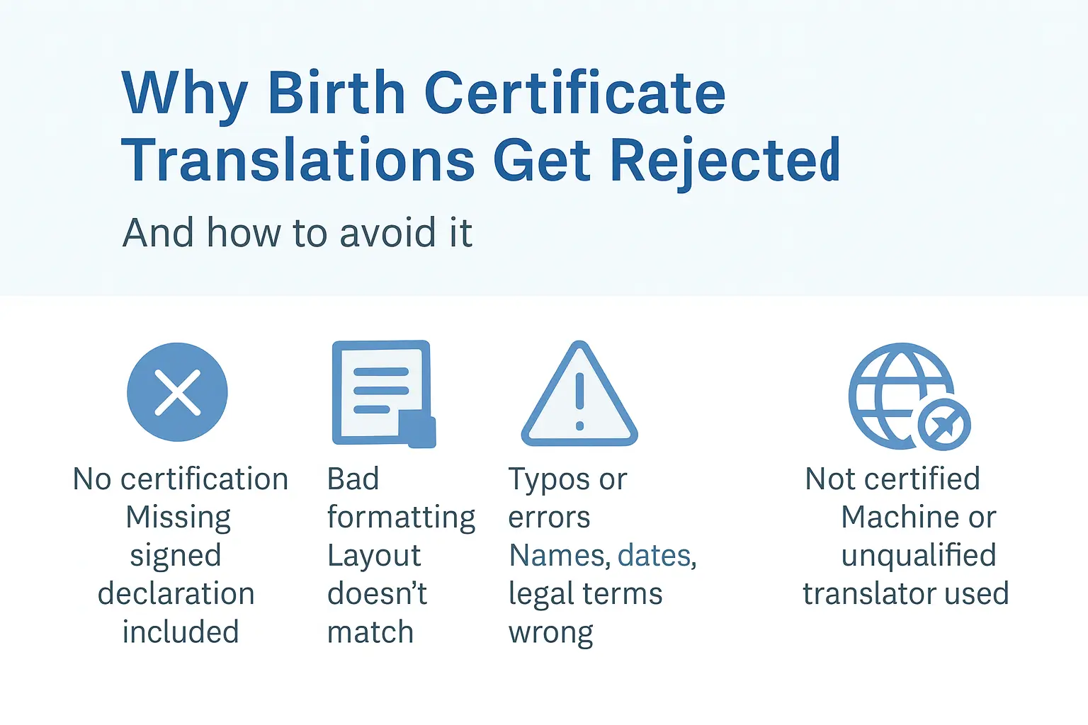 Why Your Birth Certificate Translation Might Get Rejected (And How to Avoid It)