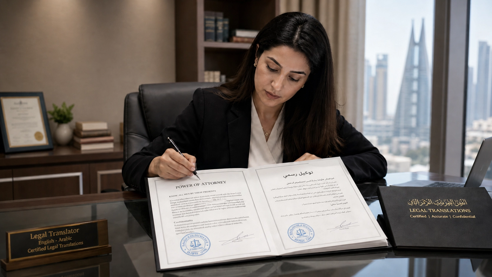 power of attorney document being reviewed for certified translation in UAE
